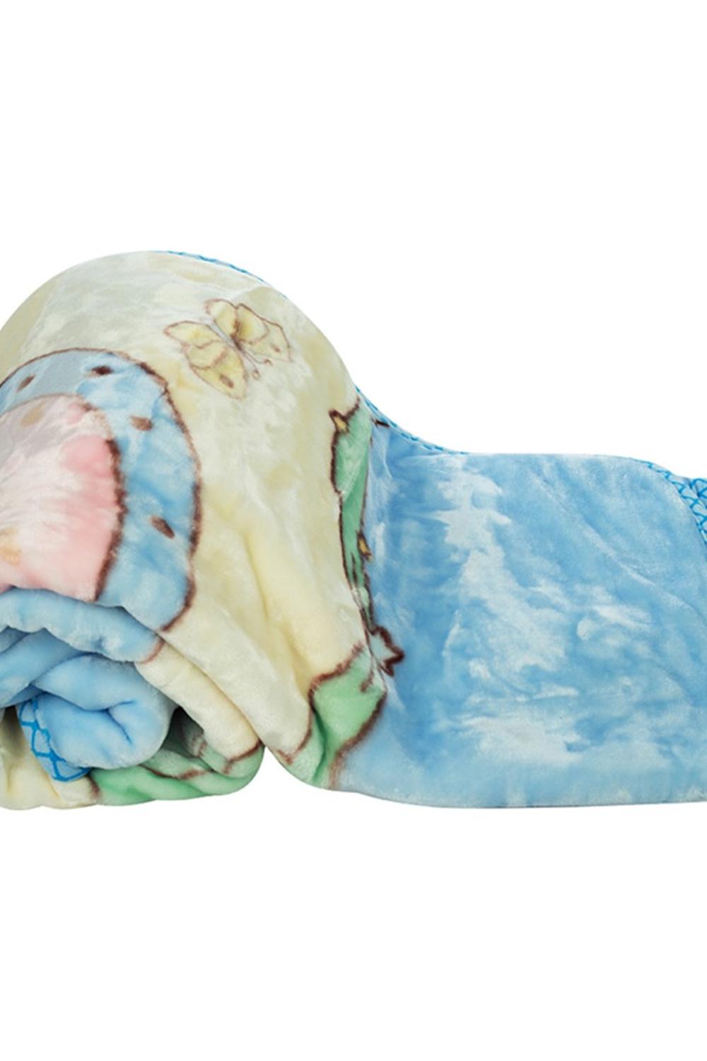 Blue Rabbit Print Reversible Cuddle Up Baby Blanket